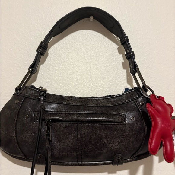 Steve Madden Charcoal Shoulder Bag with Red Charm - Picture 4 of 6